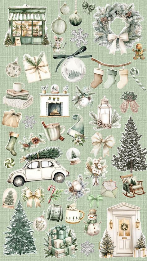 Sage Green Christmas Wallpaper Sage Green Christmas Wallpaper, Green Christmas Wallpaper Aesthetic, Green Christmas Wallpaper, Sage Green Christmas, Kindle Wallpaper, Wallpapers 2024, Green Collage, Christmas Aesthetic Wallpaper, Christmas Collage