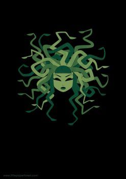 Medusa by littlepaperforest Paper Forest, A Snake, Green Hair, Snakes, Forest, Green, Hair, Black