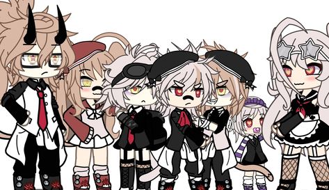 Gacha Life Family Oc, Gacha Family Oc, Gacha Club Family, Gacha Life Family Oc Ideas, Gacha Life Family, Make Oc Challenge, Gacha Family, Gacha Base Poses Cute, Vampire Clothes