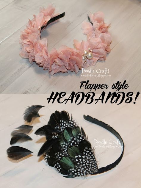 20s Headband, Homemade Christmas Gift Ideas, Pearls And Flowers, Fun Halloween Nails, Homemade Christmas Gift, 1920s Headband, Gatsby Headband, Headband Crafts, Flapper Headband