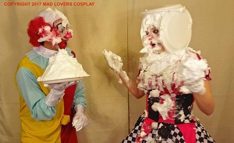 Mad Lovers Cosplay on Instagram: “Last, but not least, the infamous Pie Helmet!  Watch Gracie take it like a true circus clown pro  in "Clown College, Part 2"...coming soon…” Clown Ideas, Pie In The Face, Clown College, Clown Show, Banana Pie, Girl Oc, Female Clown, Cake Pie, Cute Clown