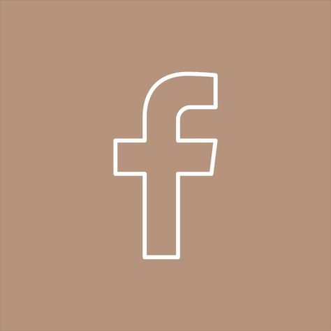 Fb Icon Logo Aesthetic, Facebook Photos Aesthetic, Aesthetic App Icons Brown Facebook, Fb Logo Aesthetic, Fb App Icon, Brown Facebook Icon, Facebook Logo Aesthetic, Facebook Icon Aesthetic, Iphone Icones