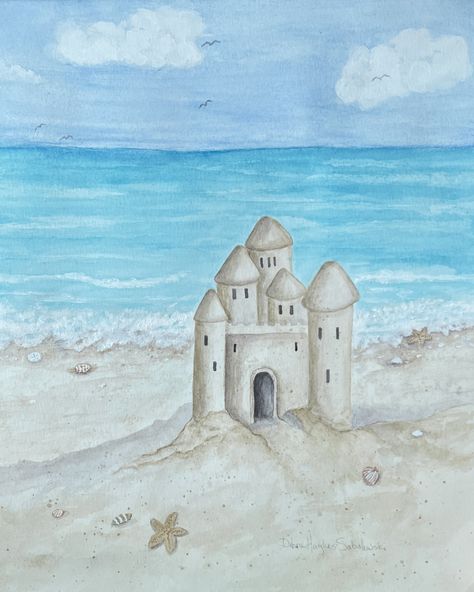 Sand Castle Drawing, Castle Illustration, Castle Drawing, Small Pretty Tattoos, Summer Living, Cloud Drawing, Baby Time, Sand Castle, Pretty Tattoos