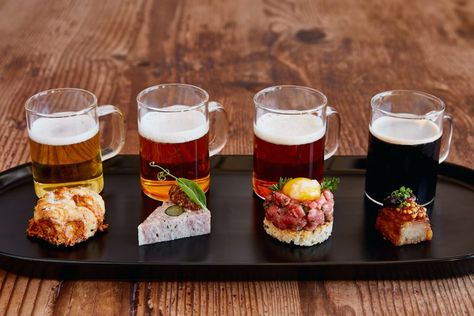 Beer Food Pairings, Beer Tasting Parties, Beer Dinner, Hearty Snacks, Beer Pairing, Kimpton Hotels, Trendy Food, Whiskey Tasting, Rich Desserts