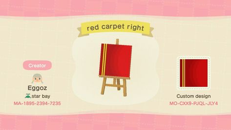 Acnh Red Carpet Path, Animal Crossing Red Path, Acnh Red Path, Acnh Christmas Path Codes, Acnh Rugs, Acnh Museum, Acnh Motifs, Acnh Christmas, Acnh Path