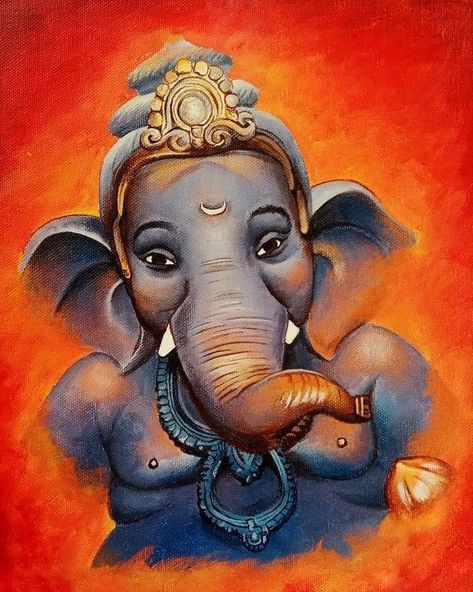 Ganpati Oil Painting, Hanuman Oil Painting, Ganesha Oil Painting On Canvas, Ganesha Art Painting, Ganesh Art Paintings Abstract, Ganapathi Paintings, Abstract Ganesha Painting Acrylics, Canvas Painting Of God, Ganesha Art Wallpaper