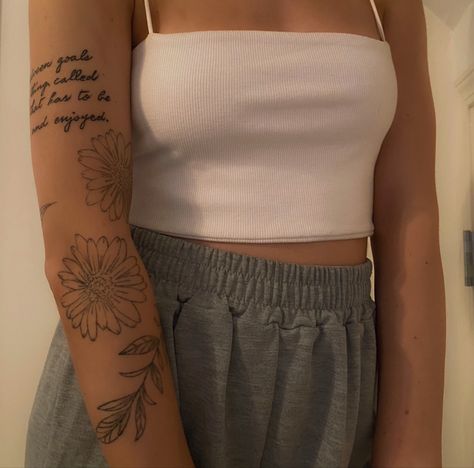 Arm Tattoo Collage, Tattoos Inner Bicep, House Aestethic, Scattered Tattoos Sleeve Women, Bicep Tattoos For Women, Inner Bicep Tattoo Women, Bicep Tattoo Women, Inner Arm Tattoos, Inner Bicep Tattoo