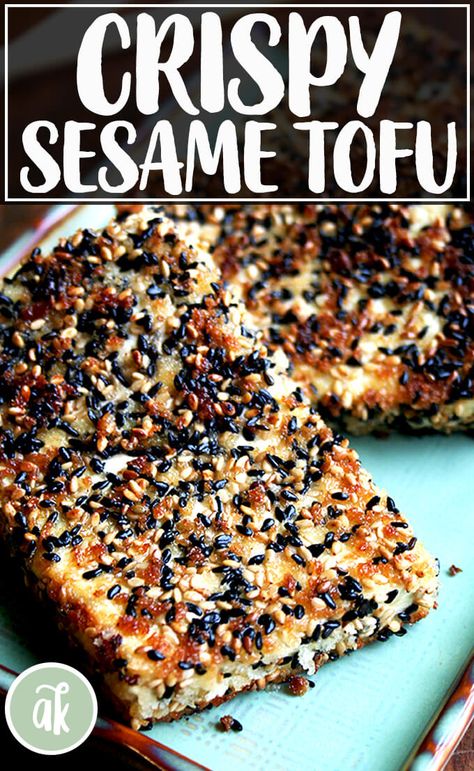 Crispy, sesame-crusted tofu! This is one of my favorite ways to eat tofu, and I especially love it with nuoc cham, the spicy, sweet, sour, salty condiment ubiquitous at every Vietnamese meal. #tofu #sesame #nuoccham #crispy Sesame Crusted Tofu, Tofu Sesame, Crusted Tofu, Sesame Tofu, Winter Favorites, Tofu Dishes, Vegan Asian, Crispy Tofu, Baked Tofu