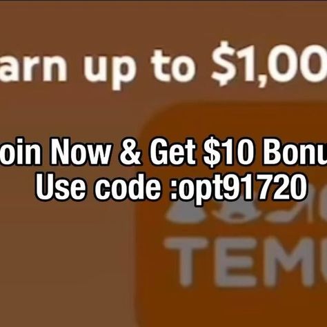 TheTEMUHUstle on Instagram: "Join Temu's affiliate program and earn up to 20% commission on purchases made through your unique referral link. Plus, get bonuses for referring new users link in BIO and affiliates. Sign up now! USE code : opt91720" Poshmark Referral Code, Temu Codes 2023, Temu Codes, Online Shopping Hacks, 100 Dollar, Side Hustles, Free Money, Shopping Hacks, Promo Codes