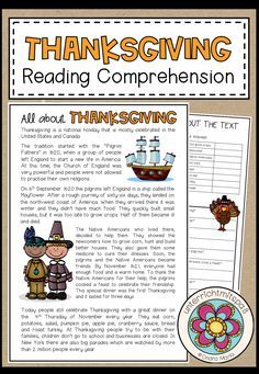 Thanksgiving Lesson Plans For 2nd Grade, November Worksheets, Thanksgiving Reading Activities, Thanksgiving Homeschool, Thanksgiving Reading Comprehension, Homeschool Thanksgiving, Thanksgiving Lesson Plans, Thanksgiving Readings, November Classroom