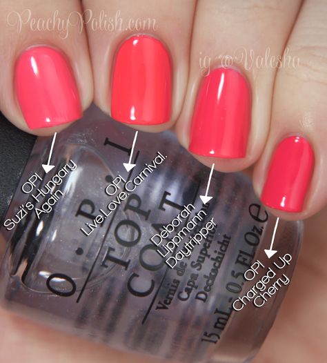 Opi Live Love Carnival, Square Gel Nails, Ongles Gel French, Nails Rose, Opi Gel Nails, Coral Colors, Opi Nail Colors, Coral Nails, Awesome Nails