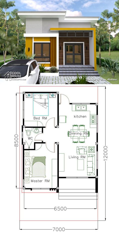 Small House Design with 2 Bedrooms Small One Bedroom House Plans Modern, 2 Bedrooms Ideas, Small House Floor Plans With Garage, Small House Design Plans 1 Bedroom, Chamber And Hall Self Contain, Simple 2 Bedroom House Design, Small 2 Bedroom House Plans Simple, Small House Design Plans 2 Bedroom, 2bedroom House Plan