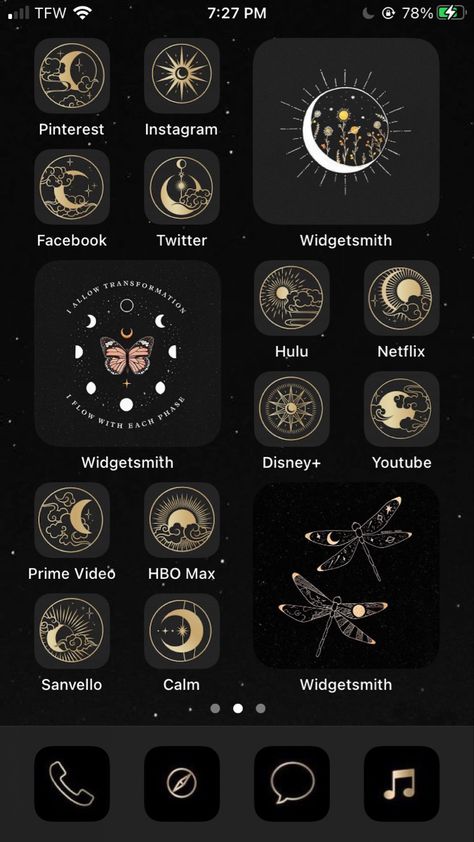 #iphone #ios14 #Celestial #astrology #astrological #aesthetic Astrology Widget Aesthetic, Icon Themes Iphone, Black And Gold Celestial Aesthetic, Astrology Iphone Theme, Astrology Iphone Wallpaper, Aesthetic Iphone Icon Ideas, Astrology App Icon Aesthetic, Iphone Space Theme, Astrology Phone Theme