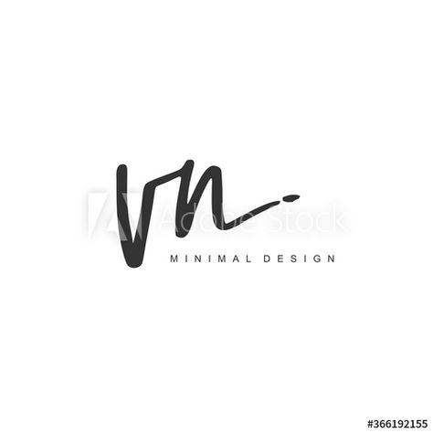 V N Logo, Vn Logo Design, Nv Logo, Logo With Signature, Handwritten Logo, Identity Logo, Handwriting, Brand Logo, Stock Vector