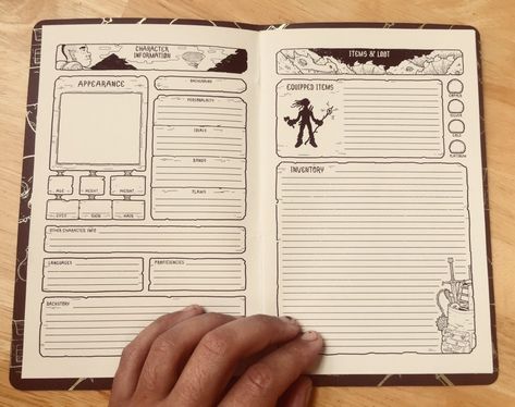 Dnd Notebook, Dark Dungeon, Rpg Character Sheet, Dnd Diy, Dnd Character Sheet, Character Sheet Template, D Book, Character Sheets, Dragon Rpg