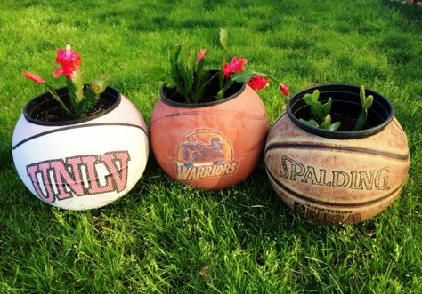 Basketball Plant Holder, High School Days, Playing Basketball, Backyard Projects, Closed Doors, Plant Holder, Plant Pots, School Days, Plant Holders