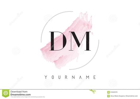 DM D M Watercolor Letter Logo Design With Circular Brush Pattern Stock Vector - Illustration of design, modern: 91832076 M D Logo Design, Dm Logo Design Letter, Dm Logo Design Fonts, Dm Logo Design, Logo Design Fonts, Dm Logo, Brush Illustration, Empire Building, Brush Pattern