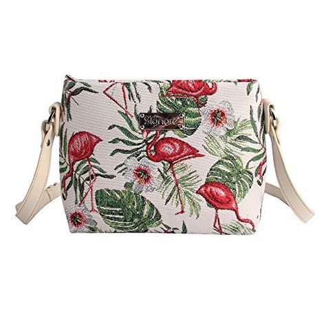 Flamingo Ladies Fashion Canvas Tapestry Mini Satchel Cross-body Purse Bag with Adjustable Strap also as Small Shoulder Bag by Signare (XB02-FLAM) Flamingo Design, Cross Shoulder Bags, Handbags For School, Cheap Purses, Gucci Purses, Popular Handbags, Unique Purses, Purse For Women, Trending Handbag