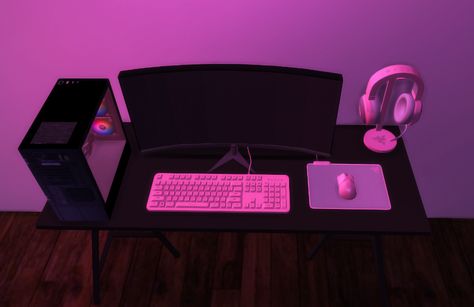 Gaming PC Set Up Collection | SimmerKate on Patreon Gaming Pc Set, Sims 4 House Cc, Sims 4 Decor, Sims Home, Sims Furniture, The Sims 4 Pc, Sims 4 Clutter, Ts4 Mods, Furniture Cc