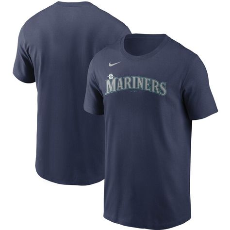 As a passionate Seattle Mariners fan, nothing quite beats hearing the crack of the baseball bat when your favorite player goes yard. Get yourself a tee that will make that experience that much more enjoyable with this Seattle Mariners Wordmark T-shirt from Nike. The quality graphics and soft feel blend together to make the perfect game day option this season. Nike Crew Neck, Nike Gear, Giants Fans, Seattle Mariners, Kansas City Royals, San Francisco Giants, Los Angeles Dodgers, Men's Nike, Baseball Bat