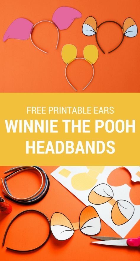 Free Printable Winnie The Pooh, Diy Winnie The Pooh, Piglet Ears, Printable Winnie The Pooh, Disney Camp, Winnie The Pooh Ears, Piglet Costume, Tigger Costume, Winnie Poo