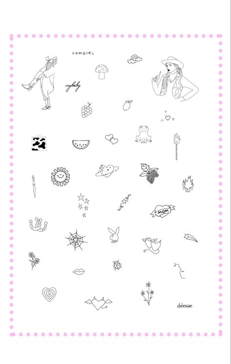 Tiny Tattoo Flash, Sticker Sleeve Tattoos For Women, Chilli Tattoo, Smol Tattoos, Sticker Sleeve Tattoo, Tattoo Stencil Designs, Little Heart Tattoos, Fingerprint Tattoos, Sticker Sleeve