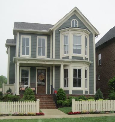 The trim details add such great character to this house 90s House Outside, 90s Style House Exterior, American Suburban House Exterior, Cute Suburban House Exterior, Victorian Suburban House, Suburb House Exterior, Small Family House Exterior, 1990s House Exterior, 50s Home Exterior