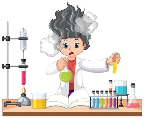 A chemist experiment at lab | Free Vector #Freepik #freevector #science-cartoon #science-experiment #beaker #female-scientist Scientist Cartoon, Female Scientist, Science Experiment, Psd Icon, Vector Photo, Graphic Resources, Vector Free, Lab, Science