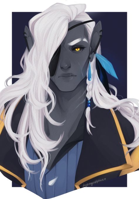 Twilight Cleric Drow, Drow Male Character Design, Dnd Elf Male, Drow Character Design, Drow Male Art, Moon Elf Male, Dark Elf Male, Space Elf, Drow Male