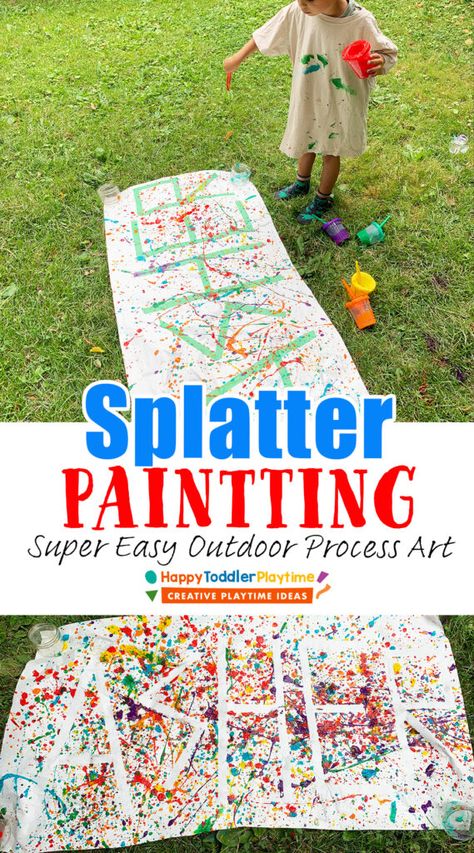 Prek Lessons, Paint Activities, Preschool Outdoor Activities, Artistic Activities, Summertime Activities, Splatter Painting, Summer Preschool Activities, Preschool Crafts Fall, Lead Teacher