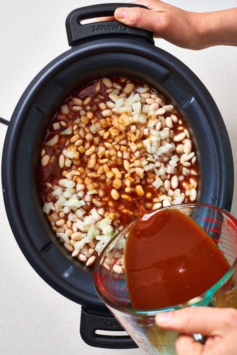 Baked Beans Recipe Crockpot, Beans Crockpot, Beans Recipe Crockpot, Baked Beans From Scratch, Baked Beans Crock Pot, Best Baked Beans, Slow Cooker Baked Beans, Baked Beans With Bacon, Beans In Crockpot