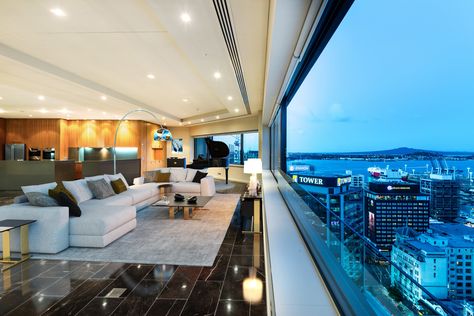 Penthouse Apartment - Auckland Penthouse Apartment Los Angeles, French Penthouse, Penthouse Apartment Aesthetic, Penthouse Apartment Exterior, Luxury Penthouse Apartment, Contemporary Penthouse, Luxurious Penthouse, Penthouse Interior, Penthouse Living