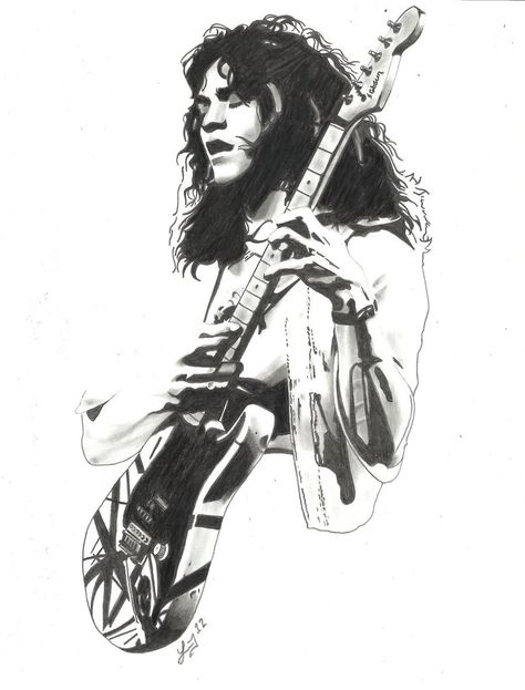 Eddie Van Halen, Lion Of Judah, Important Information, Van Halen, Line Drawing, Rappers, Rock And Roll, Historical Figures, Humanoid Sketch