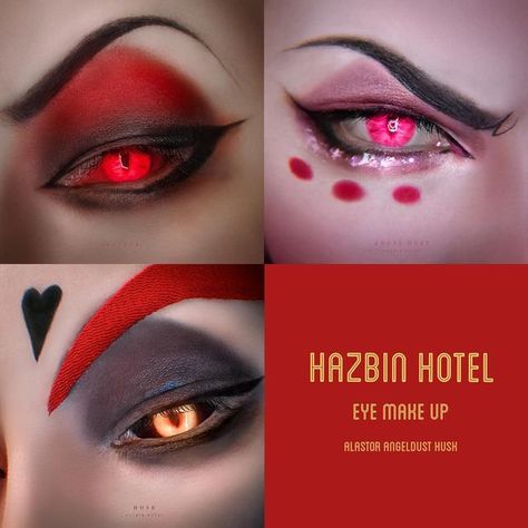 Alastor Makeup, Hazbin Hotel Makeup, Anime Eye Makeup, Anime Cosplay Makeup, Makeup Drawing, Swag Makeup, Cool Makeup Looks, Eye Makeup Designs, Cosplay Tutorial