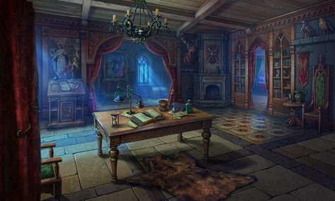 ArtStation - Medieval room Royal Bedroom Concept Art, Medieval Study, Skylight Room, Medieval Room, Medieval Bedroom, Medieval Witch, Medieval Drawings, Bedroom Scene, Fantasy Bedroom