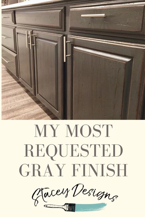 This is the gray cabinet finish I used on my own island.  #homedecorartist #generalfinishes #milkpaint #cabinetfinishes #graycabinetcolors #furnitureartist #furniturepainter #staceyvangundy #staceydesigns #cabinetglaze Gray Wash Cabinets, Gray Stained Kitchen Cabinets, Grey Stained Kitchen Cabinets, Antique Walnut Stain, Grey Stained Cabinets, Gray Stained Cabinets, Milk Paint Cabinets, Gel Stain Kitchen Cabinets, Gel Staining Cabinets