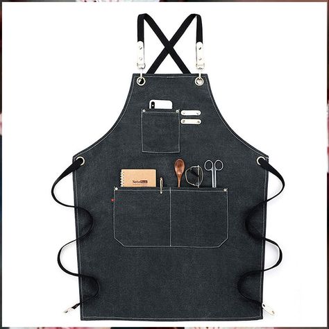 fayengan Heavy Duty Apron Woodworking Waxed Canvas Work Apron with Pockets Tools Apron, Adjustable Safety Aprons (Color : Black, Size : X-Large) Plain Apron, Grey Apron, Woodworking Apron, Restaurant Aprons, Barista Apron, Tool Apron, Barber Apron, Cross Back Apron, Work Apron