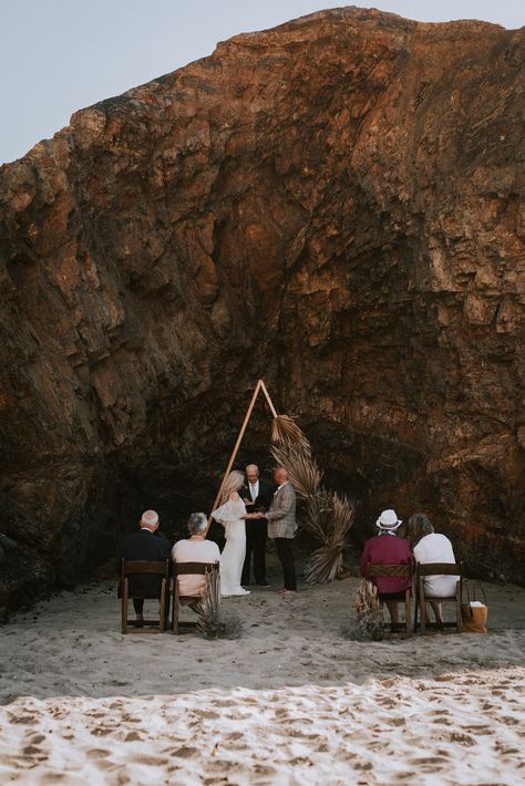 Oregon Beach Wedding, Palm Leaf Wedding, Pacific City Oregon, Bohemian Elopement, Small Beach Weddings, Cornish Wedding, Wedding Oregon, Pinkie Ring, Oregon Beach