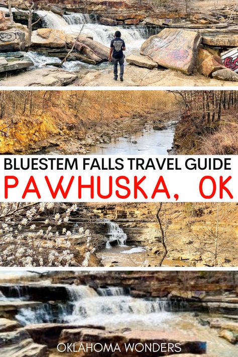 Looking for things to do near Pawhuska, Oklahoma? Check out Bluestem Falls at Bluestem Lake just ten minutes from Downtown Pawhuska! bluestem lake falls | bluestem falls visit | bluestem falls pawhuska | bluestem falls ok | bluestem falls oklahoma | bluestem falls osage county | things to do in osage county | things to do in pawhuska | oklahoma waterfalls | waterfalls in oklahoma | oklahoma hidden gems | where to go in oklahoma | osage county tips | oklahoma travel tips | oklahoma waterfall trip Pawhuska Oklahoma Things To Do, Oklahoma Waterfalls, Osage County Oklahoma, Oklahoma Attractions, Pawhuska Oklahoma, Oklahoma Vacation, Oklahoma State Parks, Oklahoma Travel, Osage County