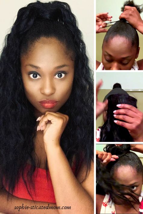 How To Wrap Hair Around Ponytail Tutorial, How To Do A Wrap Around Ponytail, Wrap Around Ponytail How To, Wrap Ponytail Extension Black Women, How To Put On Ponytail Extension, Diy Ponytail Extension Black Hair, Wrap Around Ponytail, Diy Ponytail, Wavy Ponytail