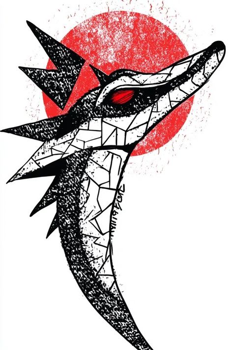 Tattoo idea: tattoo sketch Gharial 3d tattoo symbolic symbolism abs 1 Resilience Tattoo, Journey Tattoo, Symmetrical Tattoo, Idea Tattoo, New Tattoo Designs, Surreal Portrait, Traditional Japanese Tattoos, Adventure Theme, Red Tattoos