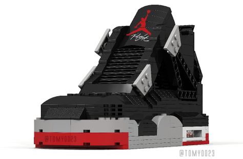 Lego Sneakers, Lego Football, Air Jordan 4 Bred, Jordan 4 Bred, Lego Toy, Toy Blocks, Air Jordan 4, Football Boots, Air Jordan