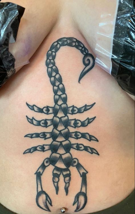 Scorpion Sternum Tattoo, Sternum Tattoo, Scorpion, Tatting, Tattoo Ideas, Tattoos, Pins