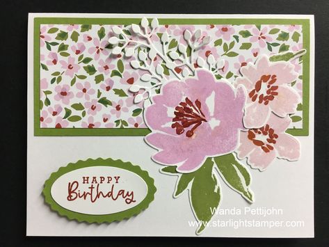 Stampin Up Textured Floral, Happy Birthday Wanda, Stampin Up 2023, Stamping Projects, Stamp Projects, Creative Corner, Card Tutorials, Su Cards, Floral Cards