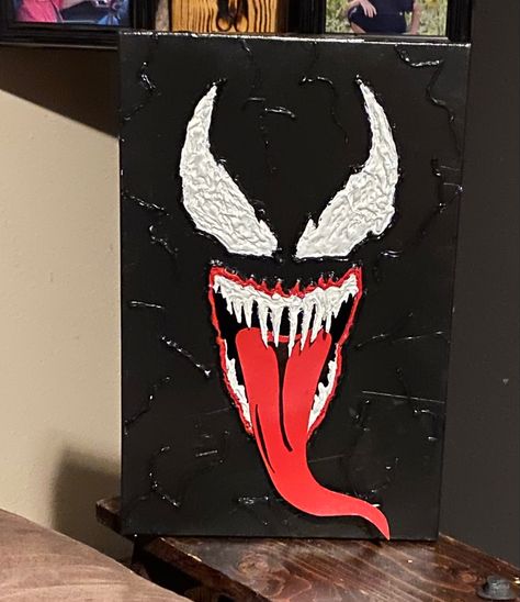 Marvel Paintings Easy Canvases, Easy Painting Ideas On Canvas Spiderman, Mini Canvas Paintings Spiderman, Venom Painting Easy, Marvel Painting Ideas On Canvas, Venom Canvas Painting, Spiderman Canvas Art, Pen Art Drawings, Valentine Day Boxes