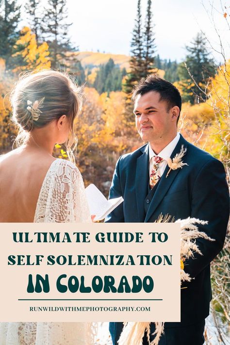 If youre not familiar with eloping in Colorado and want to potentially self solemnize this blog is perfect for you! Read more on what is self solemnization, how to get married in Colorado, is a license required and more! Book us for your adventure elopement photography and intimate weddings in Colorado at www.runwildwithmephotography.com. Self Solemnize Elopement, How To Get Married, Marry Your Best Friend, State Of Colorado, What Is Self, Marriage License, Elopement Ceremony, Colorado Elopement, Elopement Locations