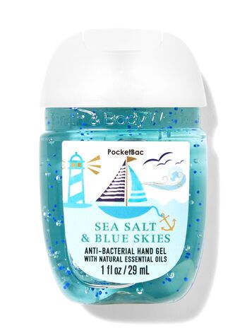 Bath And Body Works Hand Sanitizer, Sea Salt Blue, Sun Bath, Hand Sanitizers, Birthday Wishlist, Clean Hands, Blue Skies, Natural Essential Oils, Bath Body Works