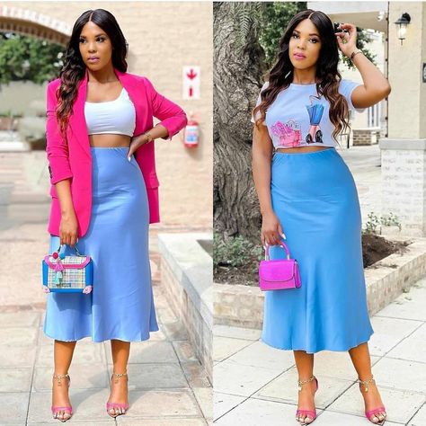 Blue And Pink Outfit, Blazer And Skirt Outfits, Grown Woman Outfits, Ootd Formal, Aesthetic Outfit Summer, Casual Outfits Winter, Outfit For Today, Kingdom Hall, Skirt Outfits Summer