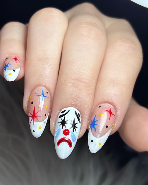 Clown nails 💕✨ Short Clown Nails, Clown Nails, Nail Stuff, Nails, Quick Saves