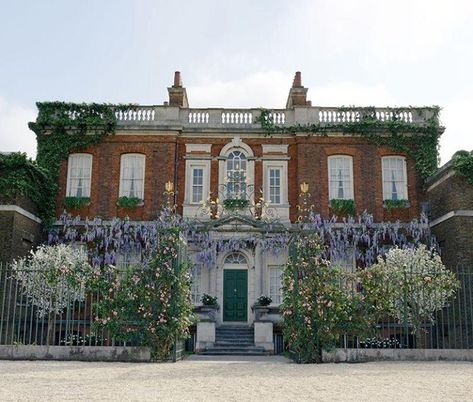 Jacqueline (@_jacquelinebrown_) • Instagram photos and videos Bridgerton House, Bridgerton Wallpaper, Wisteria Plant, Floral Umbrellas, Pedestal Side Table, Wedgwood Blue, 19th Century Style, Arch Mirror, Embroidered Cushions